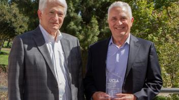 Chancellor Gene Block with Public Impact Research Awards 2022 Awardee