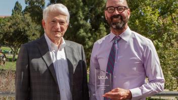 Chancellor Gene Block with Public Impact Research Awards 2022 Awardees