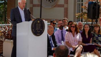 Chancellor Gene Block with Public Impact Research Awards 2022 Awardees