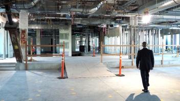 Professor Jason Petta inside Research Park building