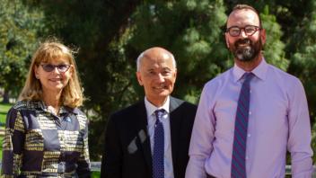 Vice Chancellor Roger Wakimoto with Public Research Awards 2022 Awardees